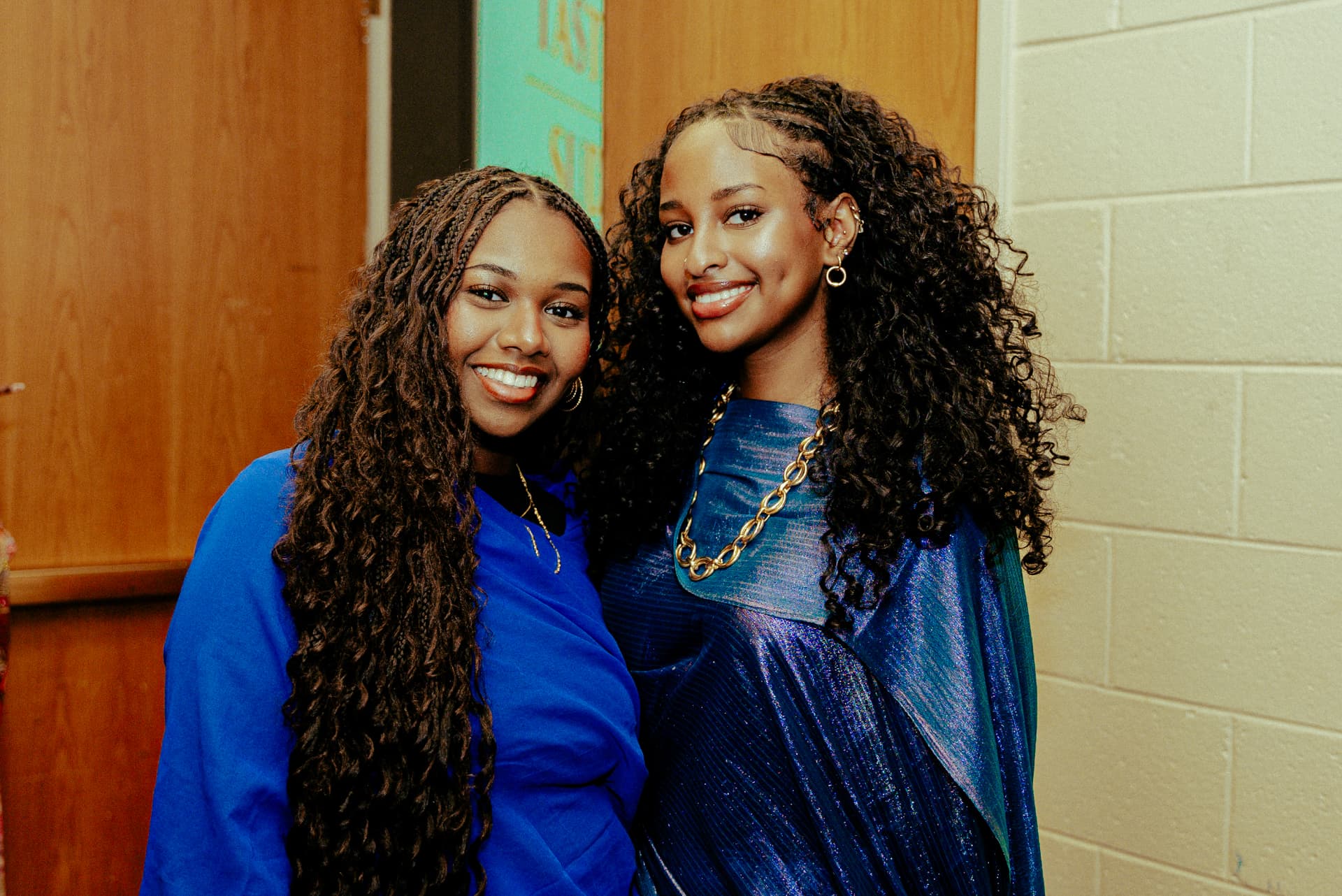 Two students smiling together at an SSA event